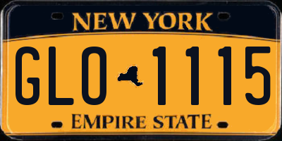 NY license plate GLO1115