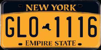 NY license plate GLO1116