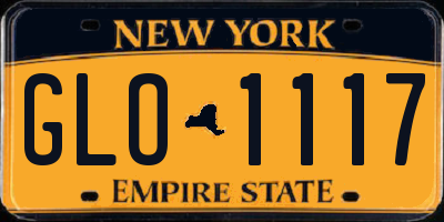 NY license plate GLO1117