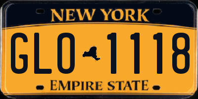 NY license plate GLO1118