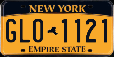 NY license plate GLO1121