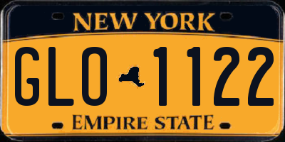 NY license plate GLO1122