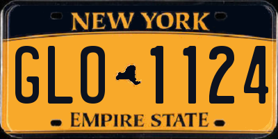 NY license plate GLO1124