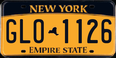 NY license plate GLO1126