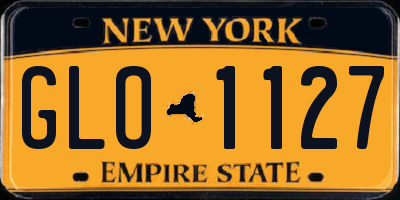 NY license plate GLO1127