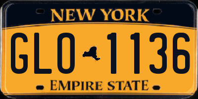 NY license plate GLO1136