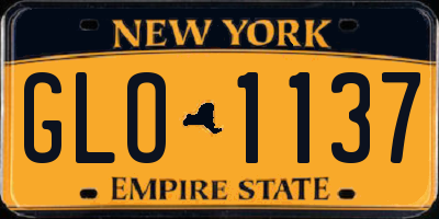 NY license plate GLO1137