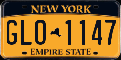 NY license plate GLO1147