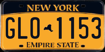 NY license plate GLO1153