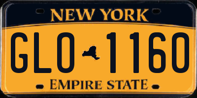 NY license plate GLO1160