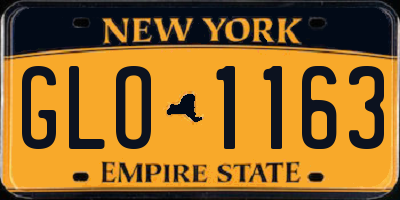 NY license plate GLO1163