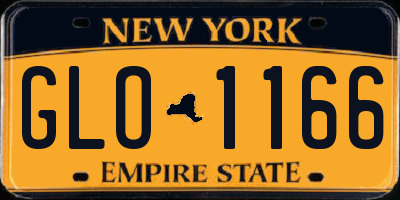 NY license plate GLO1166