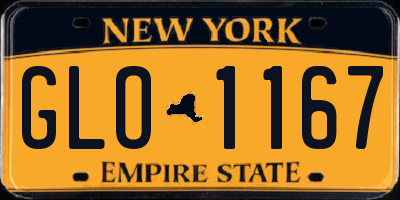 NY license plate GLO1167