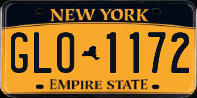 NY license plate GLO1172