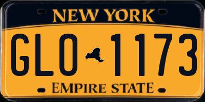 NY license plate GLO1173