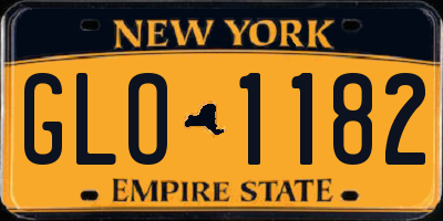 NY license plate GLO1182