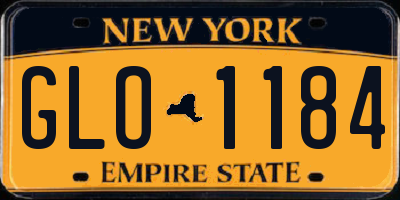 NY license plate GLO1184