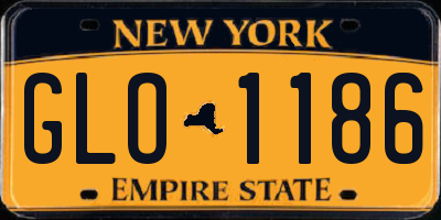 NY license plate GLO1186