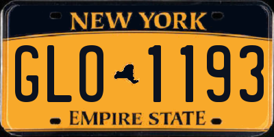 NY license plate GLO1193