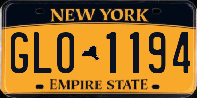 NY license plate GLO1194