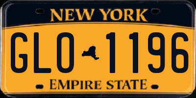 NY license plate GLO1196