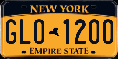 NY license plate GLO1200