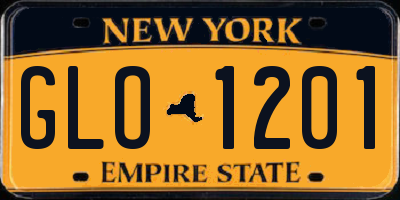 NY license plate GLO1201