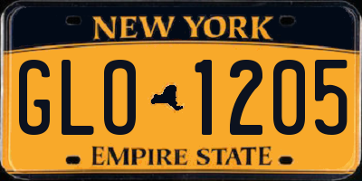 NY license plate GLO1205