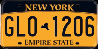 NY license plate GLO1206