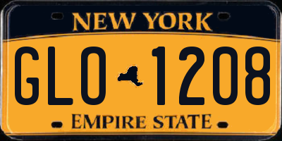 NY license plate GLO1208