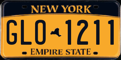 NY license plate GLO1211