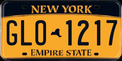 NY license plate GLO1217