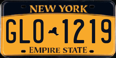 NY license plate GLO1219
