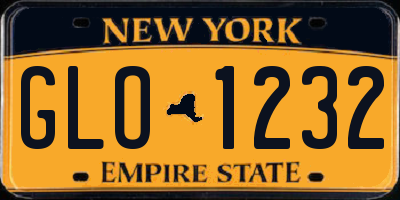 NY license plate GLO1232