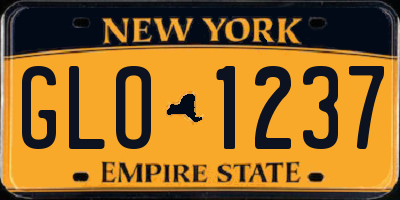 NY license plate GLO1237