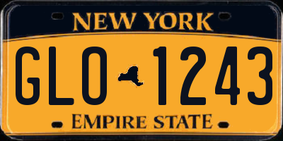 NY license plate GLO1243