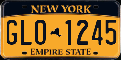 NY license plate GLO1245