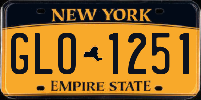 NY license plate GLO1251