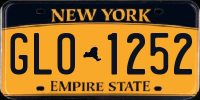 NY license plate GLO1252