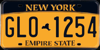 NY license plate GLO1254