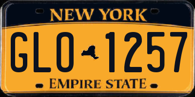 NY license plate GLO1257