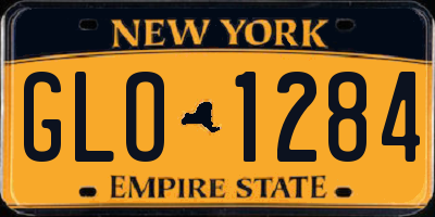 NY license plate GLO1284