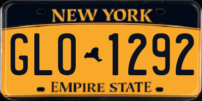 NY license plate GLO1292