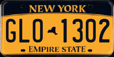 NY license plate GLO1302