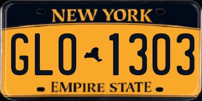 NY license plate GLO1303