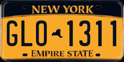NY license plate GLO1311
