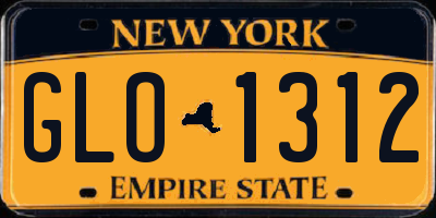 NY license plate GLO1312