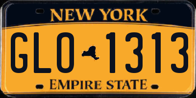 NY license plate GLO1313