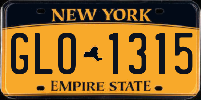 NY license plate GLO1315