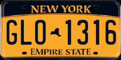NY license plate GLO1316